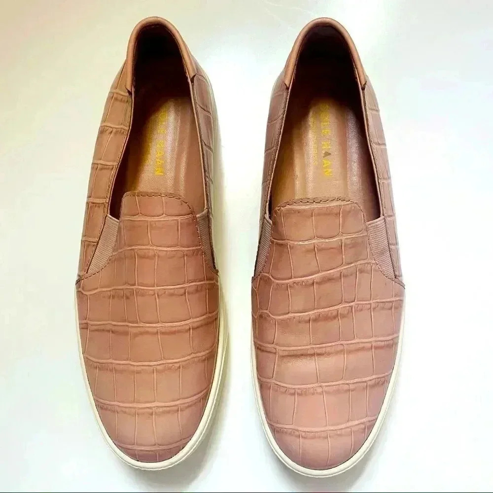 Cole Haan GrandPro Croc Leather Sneakers Pink - Picture 10 of 10
